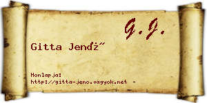 Gitta Jenő névjegykártya