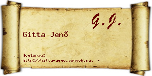 Gitta Jenő névjegykártya